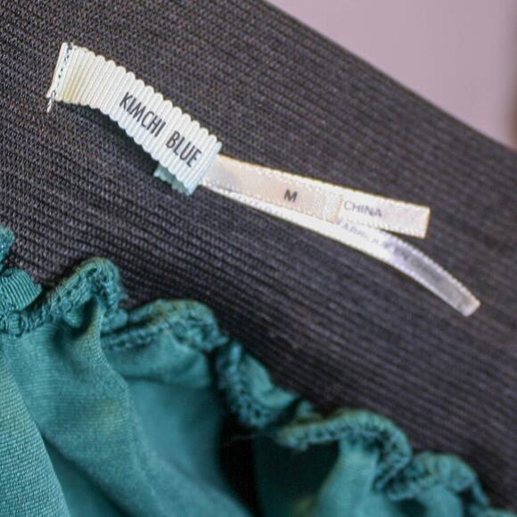 Kimchi Blue Full Mini Skirt Bow Green Circle Coquette Feminine Size M - Picture 4 of 4